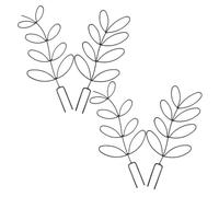 CRAFTHROU 4 Pièces Support de Plantes Grimpantes pour Plantes D'intérieur en Fer Noir Finition Mate et Forme Feuille, pour Rebords de Fenêtres et Étagères