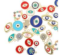 CRAFTHROU 40 Pendentifs en Alliage Œil Maléfique Légers et Compacts, Design Simple et Délicat, pour Bijoux DIY et Créations Artisanales