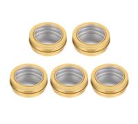 CRAFTHROU 5 Pièces Boîte à Bougies DIY en Aluminium Fenêtre 68x25 Mm | Simple et Moderne, Surface Lisse, Usage pour Thé ou Bonbons, Format Compact, Ouverture Visuelle Pratique