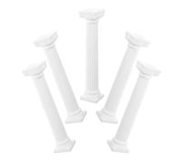 CRAFTHROU 5 Pièces Colonne Romaine Décorative Mini en Plastique Blanc, Pilier Robuste pour Décoration de Table et Accessoire Photo, pour Maison et Salon
