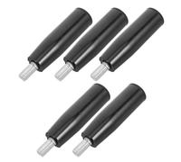 CRAFTHROU 5 Pièces Poignée Rotative pour Fraiseuse Protection Thermique et Matériau Bakélite Noir, Poignée Cylindrique Filetée Mâle M10 Antidérapante pour Machine Edm