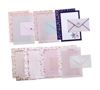 CRAFTHROU 8ensembles Papier à Lettre Kit Papeterie Fleurs et Animaux Mignons avec Enveloppes Papier Écriture Lisse pour Notes et Messages Personnels