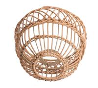 CRAFTHROU Abat-jour Rustique Imitation Rotin en Pp et Fer, Diamètre Extérieur 6 Cm, Intérieur 4 Cm, Compatible E27, pour Hôtel et Espace de Vie