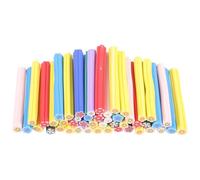 CRAFTHROU Bâtons en Argile Polymère pour Nail Art 50 Pcs 5 X 50 Mm Décorations Ongles DIY Style Fleur pour Usage Professionnel et Décoration de Carnet