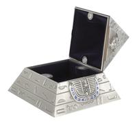 CRAFTHROU Boîte à Bijoux Rangement Multifonction Pyramidale et Idée Présent Originale Vintage en Métal Argenté Décoration Élégante pour Bijoux et Clés
