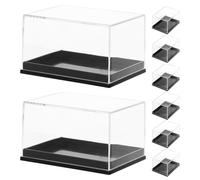 CRAFTHROU Boîte D'affichage Transparente Rectangulaire pour Expositions Professionnelles et Protection en Plastique 8pcs Design Polyvalent pour Spécimens Minéraux et Coquillages