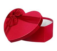 CRAFTHROU Boîte Forme de Cœur Rouge Nœud pour Demande en Mariage et Saint-Valentin, Boîte de Rangement Vide 230X175X90 MM pour Présents