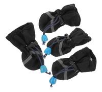 CRAFTHROU Bottes Imperméables en Intérieur et Extérieur Couleur Aléatoire 4pcs en Caoutchouc et Tissu Antidérapantes pour Protection des Pattes pour Chien Noir