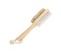 CRAFTHROU Brosse Pédicure pour Enlever les Callosités Double Face 2pcs en Pierre et Poils de Sanglier Outil Professionnel pour Soin des Pieds