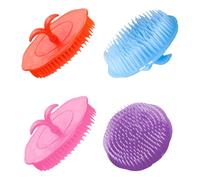 CRAFTHROU Brosses de Massage Cuir Chevelu Lot de 4, Masseurs Silicone Souples pour Shampoing Bain, Anti-Démangeaisons pour Soins Capillaires, Couleur Aléatoire, Adaptées