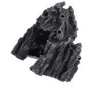 CRAFTHROU Cachette Une Reptiles Design de en et Résine Noire Grotte pour Spécial, Crée Ambiance Naturelle Atmosphère Sombre pour Terrarium Serpent