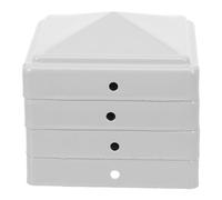CRAFTHROU Capuchons de Poteaux de Clôture en Fer Blanc Design Carré à Pointe Installation Facile 4pcs pour Poteaux de Clôture et Tubes 80mm, Usage Résidentiel et Espaces Publics
