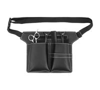 CRAFTHROU Ceinture Pochette en Cuir Noir pour Ciseaux de Coiffeur Grosse Capacité, Protège Outils et Évite Accidents, Design Simple pour Professionnels Coiffure