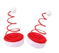 CRAFTHROU Chapeaux de Noël Rouges Décoration pour Fêtes de Noël 2 Pcs en Tissu Confortables Pompon, Bonnets de Fête Drôles pour Hommes et Femmes