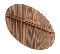 CRAFTHROU Couvercle de Pot en Bois Rond Vintage 26 Cm Anti-éclaboussures et Anti-brûlure Cuisine Maison, Accessoire Pratique pour Wok et Casseroles