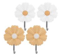 CRAFTHROU Crochets Muraux Adhésifs Forme de Marguerite Patères Murales Décoratives pour Manteaux et Serviettes Accroche Vêtements Robuste pour Salle de Bain et Chambre Couleur Aléatoire