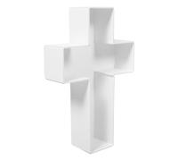 CRAFTHROU Décoration de Croix D'église en Panneau de Mousse Blanc Surface Mate Élégante, Montage Rapide et Base Prédécoupée pour Fêtes de Baptême