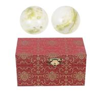 CRAFTHROU Ensemble de 1 Set de Balles D'exercice en Jade Lantian pour Stimuler les Muscles Main et Améliorer la Mémoire, Boules de Baoding Portables pour Relaxation et Bien-