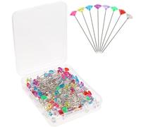 CRAFTHROU Épingles Droites Multicolores 200 Pièces Tête Diamant Épingles à Fleurs Transparentes pour Couture et Décoration Mariage pour Loisirs Créatifs et Fixation Bouquet