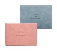 CRAFTHROU Étui de Certificat de Naissance Protecteur Décoratif à Glisser 2pcs pour Bébé en Cuir Artificiel Léger et Portable Motifs Cartoon Votre Paquet