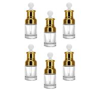 CRAFTHROU Flacons Compte-gouttes Pratique et Sécurisé en Verre Lot de 6 30ml Design Chic Pipette Aluminium pour Huile Essentielle et Soin Quotidien pour Voyage