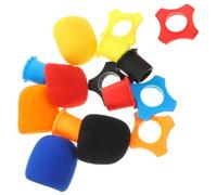 CRAFTHROU Kit 15pcs Accessoires pour Microphone en Éponge Protections Anti-roulis, Bonnette Anti-vent et Manchon Inférieur pour Microphones Filaires Fil Couleur Aléatoire