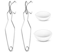 CRAFTHROU Kit de Creusets en Quartz Blanc Pinces en Acier, Résistant à Haute Température, Fusion Moulage des Métaux en Bijouterie