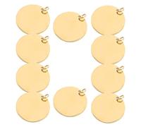 CRAFTHROU Lot de 10 Pendentifs Ronds en Acier Inoxydable Doré, Surface Polie Miroir, Étiquettes Vierges à Graver pour Création de Bijoux, Porte-clés Diy, Charms Personnalisables,