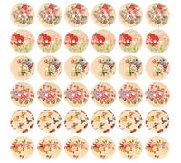 CRAFTHROU Lot de 100 Boutons en Bois Synthétique Floraux Colorés pour Vêtements, Décoration Diy, Remplacement de Boutons, pour Robes et Costumes la Maison ou Centre Commercial