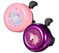 CRAFTHROU Lot de 2 Sonnettes de Vélo Garçon et Filles en PP Son Clair et Fort, Accessoires Mignons Style Cartoon pour Vélo et Scooter, Large Application pour Jeunes