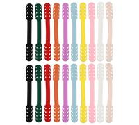 CRAFTHROU Lot de 20 Boucles D'extension en Silicone pour Masque, Crochet Ajustable Flexible pour Protection des Oreilles, Accessoires Masques et Attache Couleur Aléatoire Plusieurs styles
