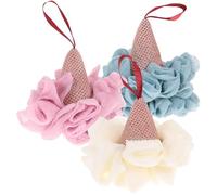 CRAFTHROU Lot de 3 Boules de Queue de Sirène en Cordelette Suspendue pour Voyage et Hôtel, Éponges de Bain Riches en Bulles et Forme Originale Plusieurs styles