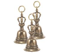 CRAFTHROU Lot de 3 Petites Clochettes Vintage en Laiton Doré pour Bricolage Diy, Décorations de Noël Faciles à Stocker, Charme Créatif et Solide
