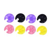 CRAFTHROU Lot de 8 Bagues de Manucure en Plastique Noir, Palette de Mélange pour Nail Art Pratique et Portable, Amateurs D'art des Ongles Couleur Aléatoire