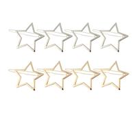 CRAFTHROU Lot de 8 Épingles à Cheveux Cinq Étoiles Creuses en Alliage de Zinc Argenté, Élégantes et Délicates, Fête des Enseignants et Cheveux Courts