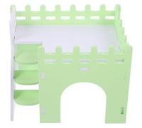 CRAFTHROU Maison pour Hamster et Rat en PVC Couleur Vert Clair avec Espace Privé et Tunnel Ludique pour Cachette et Détente des Petits Animaux