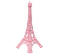 CRAFTHROU Maquette de Bâtiment Métallique Tour Eiffel Rose 25 Cm, Décoration Créative Européenne Vintage, Souvenir Touristique pour Bureau ou Table de Chevet