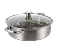 CRAFTHROU Marmite Épais Double Compartiment en Acier Inoxydable 304 Résistant et Facile à Nettoyer pour Cuisson Maison, pour Hot Pot Chinois