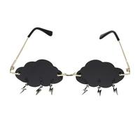CRAFTHROU Métal Lunettes de Soleil sans Monture 1 Paire, Nuage Éclair | Verres Fidèles aux Couleurs, Anti-éblouissement, Accessoire Photo Prêt, pour Plage et Rue