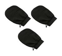 CRAFTHROU Moufles Exfoliants Noirs en Rayon Massage Doux Lot de 3 pour Bain, Exfoliation Profonde, Adaptés à L'autobronzant pour Adultes