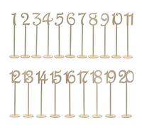 CRAFTHROU Numéros de Table en Bois Naturel Marquage et Assignation des Sièges avec Base Ronde 1 à 20 Lot de 20 Pièces pour Mariage Champêtre et Décoration de Maison