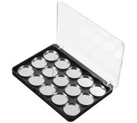 CRAFTHROU Palette de Maquillage Magnétique Noire Vide 15 Grilles Rondes en Acrylique et Fer, Réutilisable pour DIY Fards à Paupières, pour Voyage