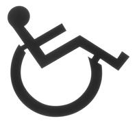 CRAFTHROU Panneau de Porte de Toilettes Handicapé en Acier Inoxydable Noir, Clairement Marqué et Résistant la Décoloration pour Bâtiments Commerciaux et Publics