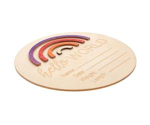 CRAFTHROU Panneaux Prénom de Bébé en Bois Disques Mensuels Décoration de Chambre de Bébé pour Annoncer les Mois Moments Heureux pour -nés et Parents