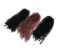 CRAFTHROU Perruques à Queue de Cheval Tressées Africaines Légères en Fibre de Polyester, Confortables à Porter, Lot de 3 Pièces pour Essayer un Style Plusieurs styles