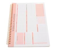 CRAFTHROU Petit Agenda Hebdomadaire B5 à Spirale en Papier Rose pour Bureau et Maison avec Suivi des Heures de Travail et Tâches Prioritaires