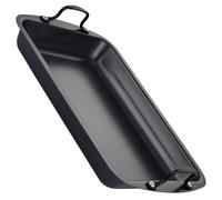 CRAFTHROU Plat de Cuisson Rectangulaire en Acier Inoxydable Noir, Polyvalent Finition Polie, pour Rôtir et Retenir L'humidité Lors de Repas de Fête