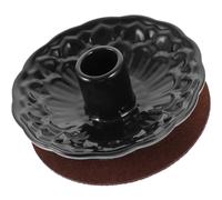 CRAFTHROU Porte-Parfum en Céramique Noir Léger avec Joint pour Bâtons de Sauge, Brûleur D'aromathérapie Moderne et Décoratif Maison