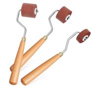 CRAFTHROU Rouleaux en Caoutchouc de 1cm, 2cm et 3cm Poignée Ergonomique en Bois Lot de 3 pour Impression et Artistiques pour Gravure