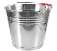 CRAFTHROU Seau Alimentaire pour Chevaux en Acier Inoxydable 10l, Facile à Nettoyer, Seau Multifonction pour Poulains et Chevaux en Milieu Équestre